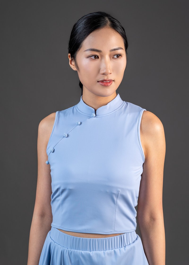 Qi-pow! 露背运动上衣 (浅蓝色) |香港设计 - 女装背心 - 其他材质 蓝色