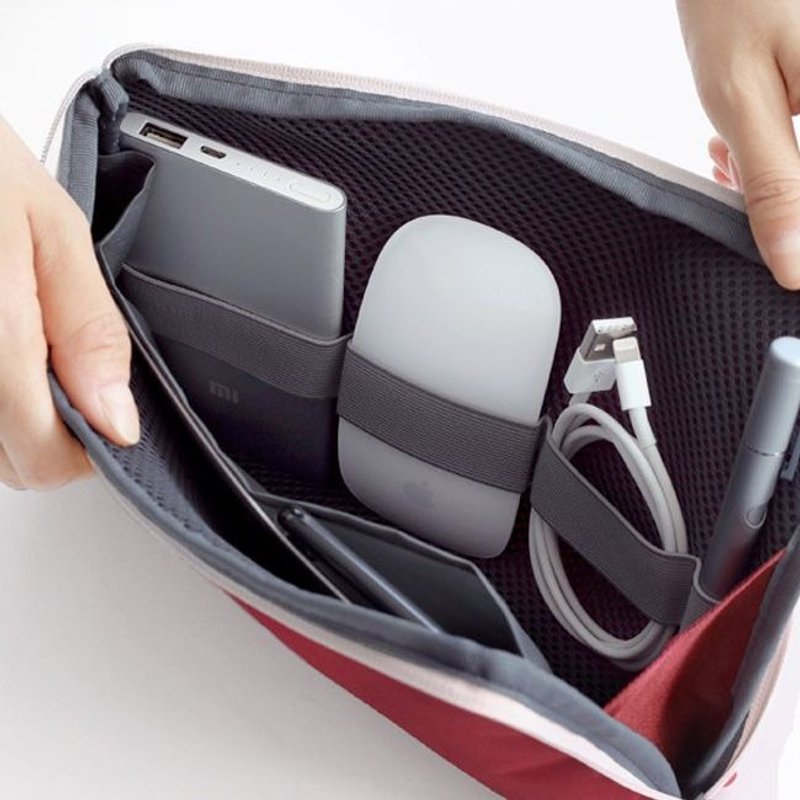 iconic 旅行配件-充电器3C收纳包L-酒红,ICO88776 - 其他 - 棉．麻 红色