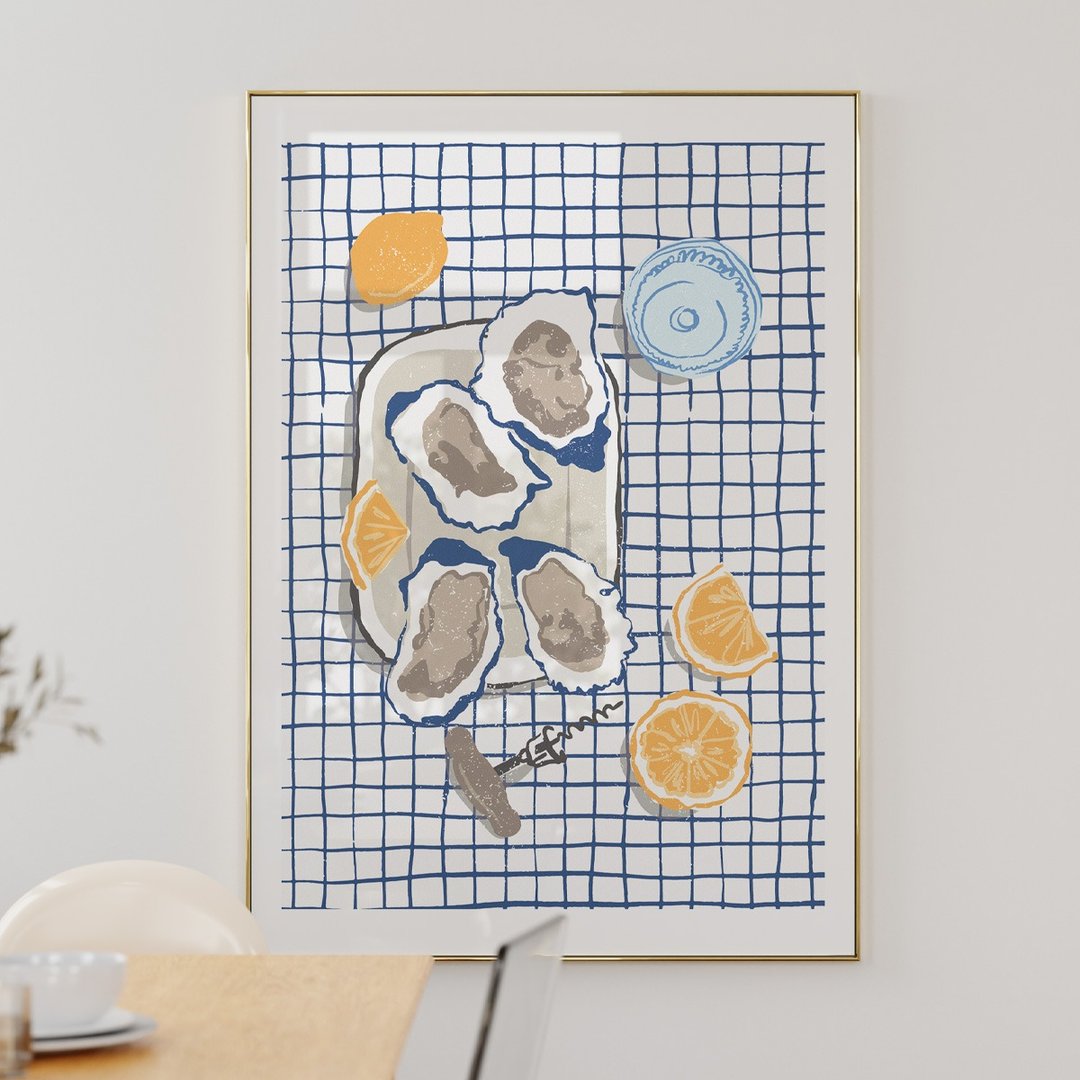 Seafood Party No.2 - 生蚝挂画海报 居家布置 餐厅挂画 - 电子手绘真人画像/绘画/插画 - 其他材质 