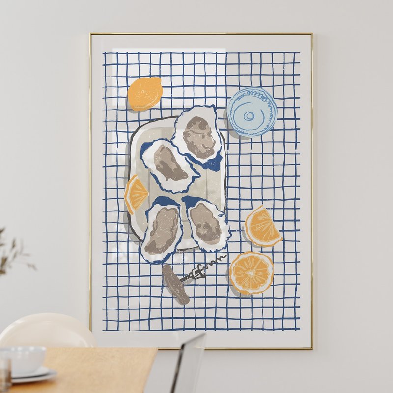 Seafood Party No.2 - 生蚝挂画海报 居家布置 餐厅挂画 - 电子手绘真人画像/绘画/插画 - 其他材质 