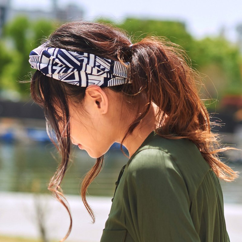 Womens Boho Headband, Girls Hair Bands, Turban Headwrap, Lightweight Soft Fabric - 发饰 - 聚酯纤维 蓝色