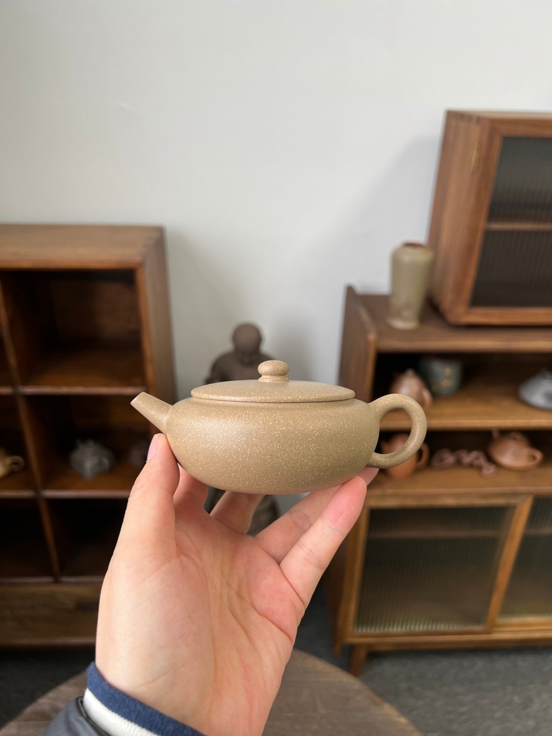 扁晨 慕古款 190cc 器型正宗 慕古 清 扁晨壶 原矿陈腐老段 色 - 茶具/茶杯 - 陶 灰色