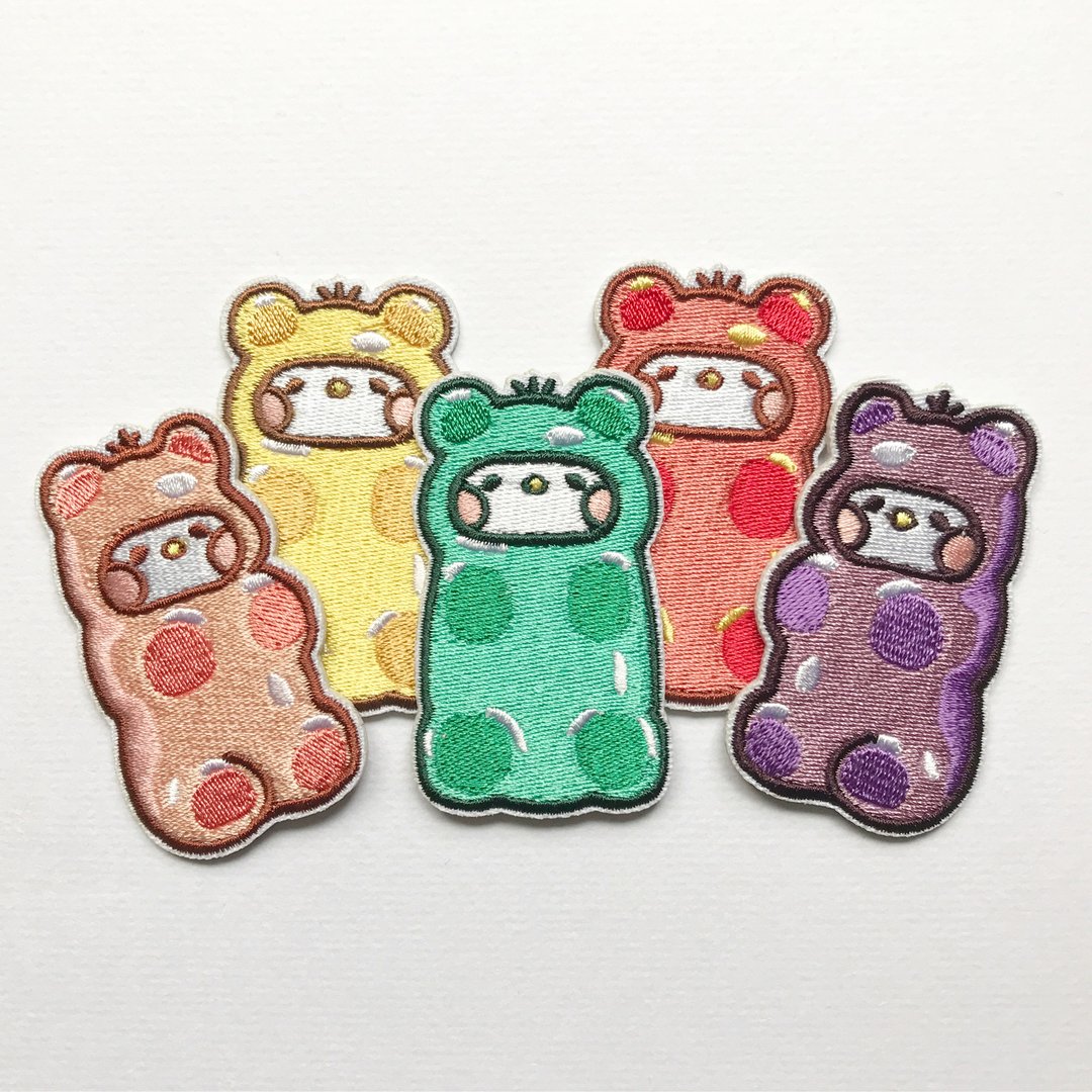 布籽生物 | 小熊软糖 绣片/别针 Rainbow - 徽章/别针 - 绣线 多色