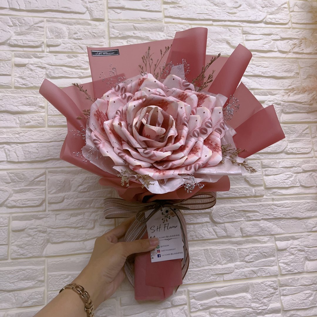有钱花 母亲节有钱花/钞票花束/周年红包【请详读下方商品叙述 - 干燥花/捧花 - 植物．花 