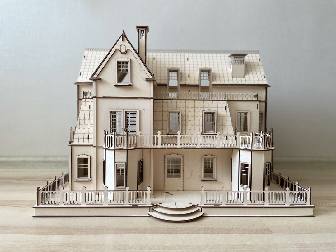 Gothic Villa Dollhouse | Wooden DIY Dollhouse kit | Dollhouse miniature - 玩具/玩偶 - 木头 