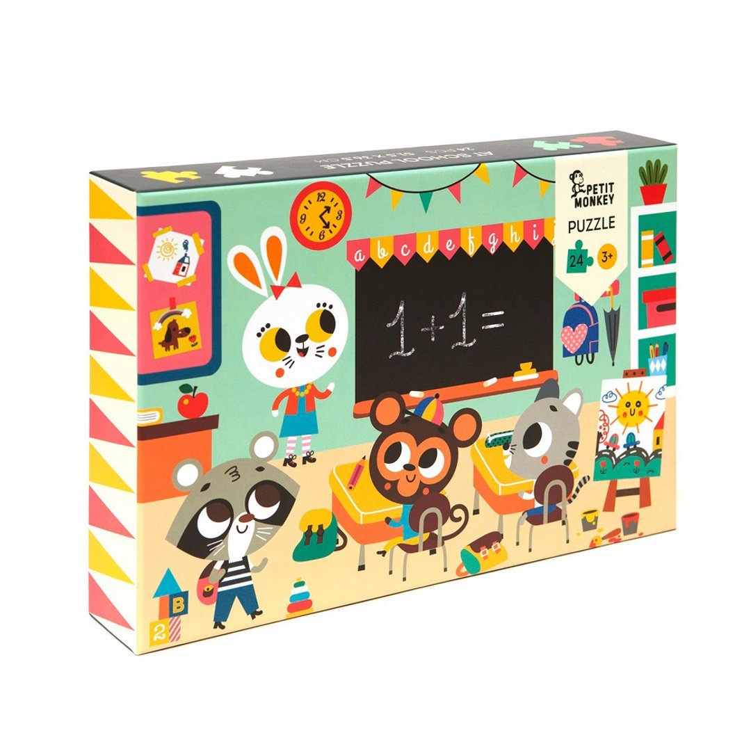 荷兰Petit Monkey ─ 欢乐校园拼图(24片/3Y+) - 玩具/玩偶 - 纸 