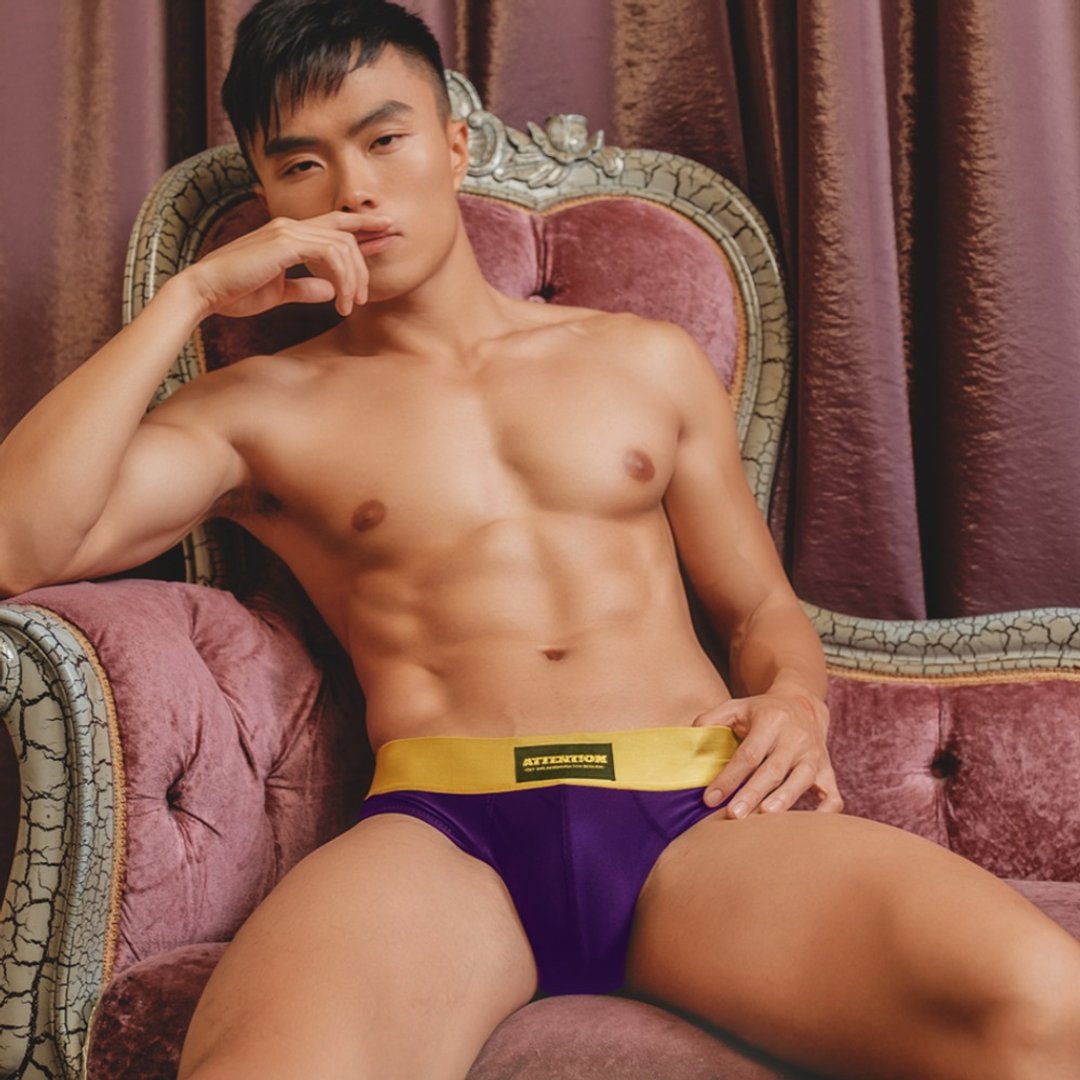 AttentionWear淘金者型男三角内裤【深夜蓝】│ATTENTION 经典款 - 男士内衣裤 - 尼龙 蓝色