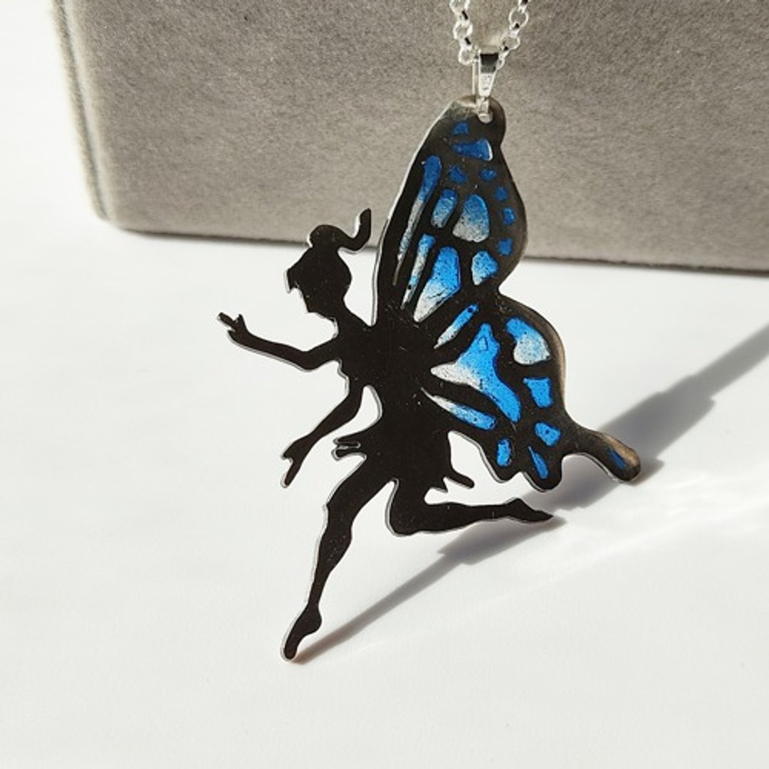 Elf Blue Precajour Silver Necklace - 项链 - 其他金属 银色