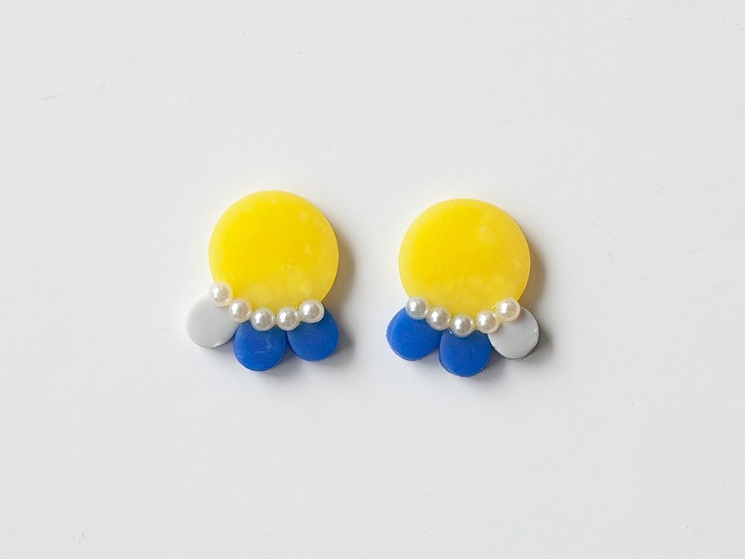 Limited / earring with earrings / earrings - 耳环/耳夹 - 粘土 蓝色