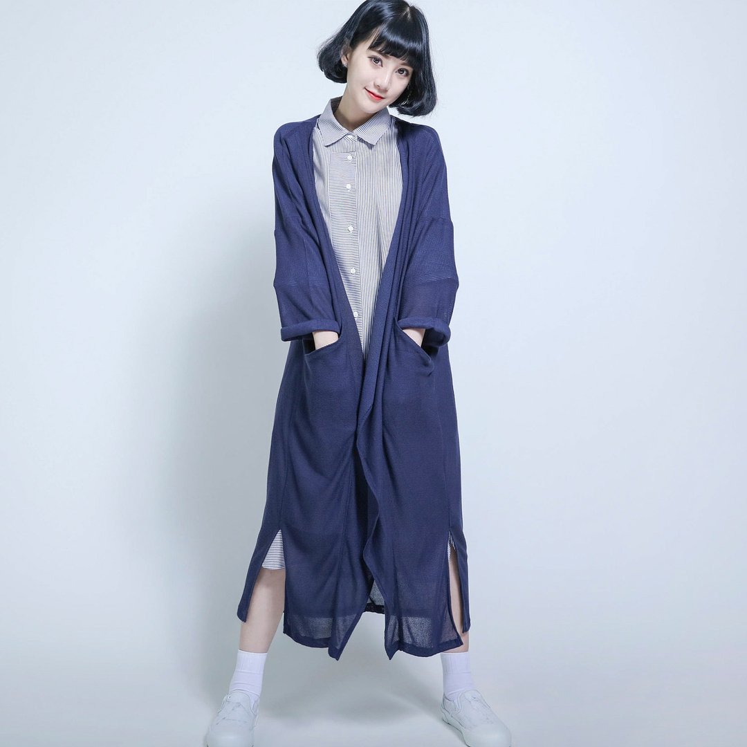 SU:MI said Sartre 莎特长版剪接罩衫_6AF202_蓝 - 背带裤/连体裤 - 棉．麻 蓝色