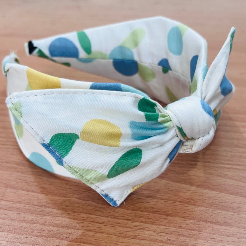 MOYA 宽版手工发箍 柠檬酸 - 发饰 - 棉．麻 蓝色