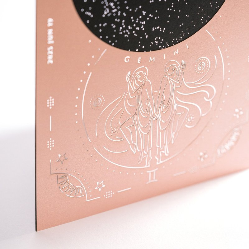 双子座-星座系列定制卡片 - 卡片/明信片 - 纸 粉红色