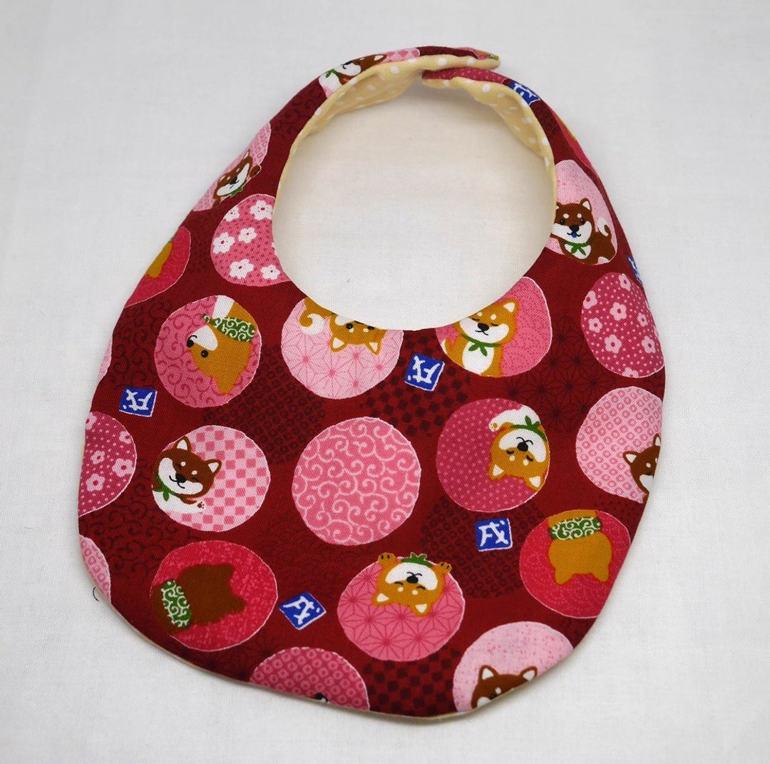 Japanese Handmade Baby Bib - 围嘴/口水巾 - 棉 红色