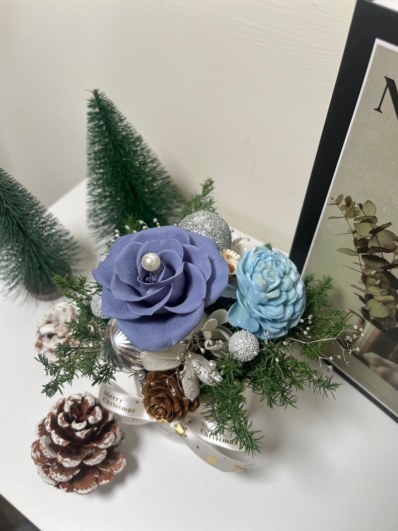 北欧圣诞 北欧蓝永生扩香盆花 - 干燥花/捧花 - 植物．花 蓝色