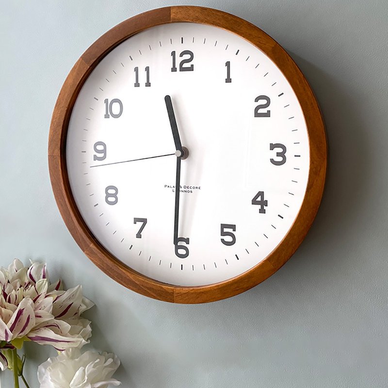 天然木质风格简约壁挂钟 PalaDec Eina Wood Clock XL - 时钟/闹钟 - 木头 咖啡色