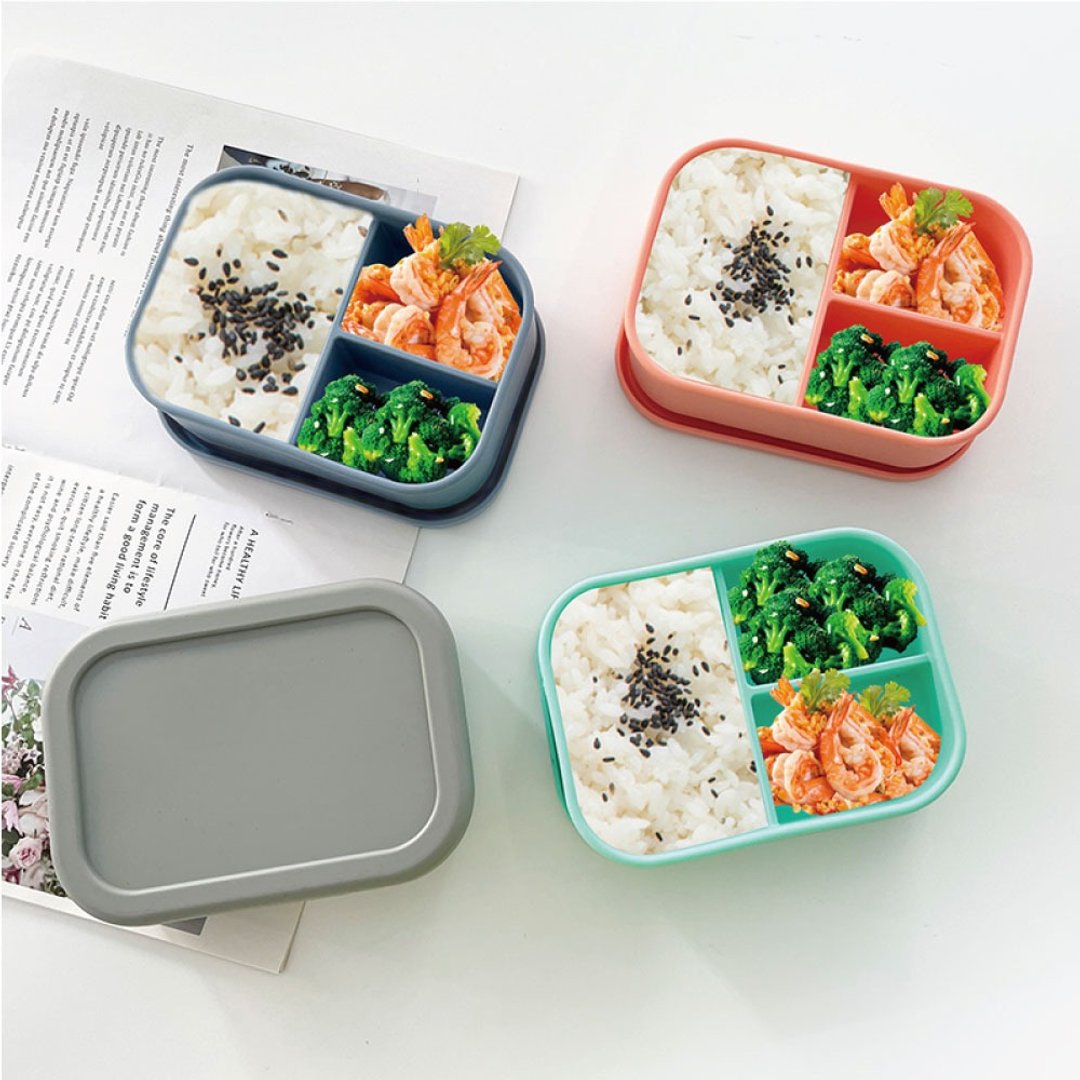 Mindéa 食品级硅胶便当盒 单/三格餐盒 可微波保鲜 密封不串味 - 便当盒/饭盒 - 其他材质 