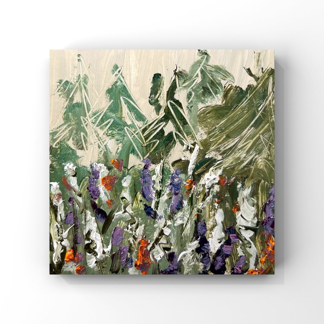 乌克兰喀尔巴阡山脉风景油画草地盛开抽象艺术 - 海报/装饰画/版画 - 其他材质 多色
