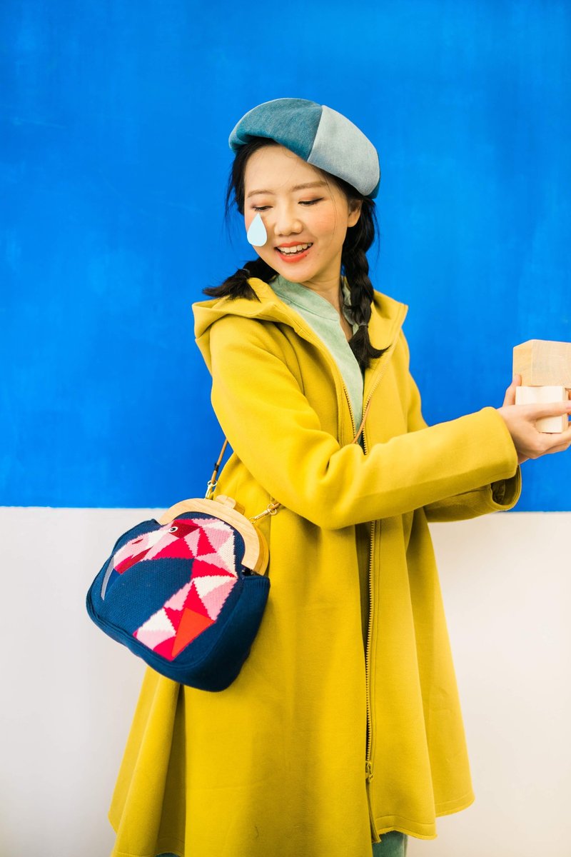 红鹤针织木口金包 - 侧背包/斜挎包 - 棉．麻 