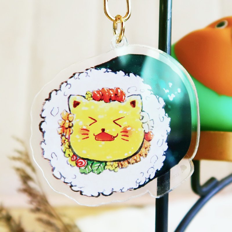【饭卷猫咪笑】压克力。双面。钥匙圈。小礼物 - 钥匙链/钥匙包 - 压克力 