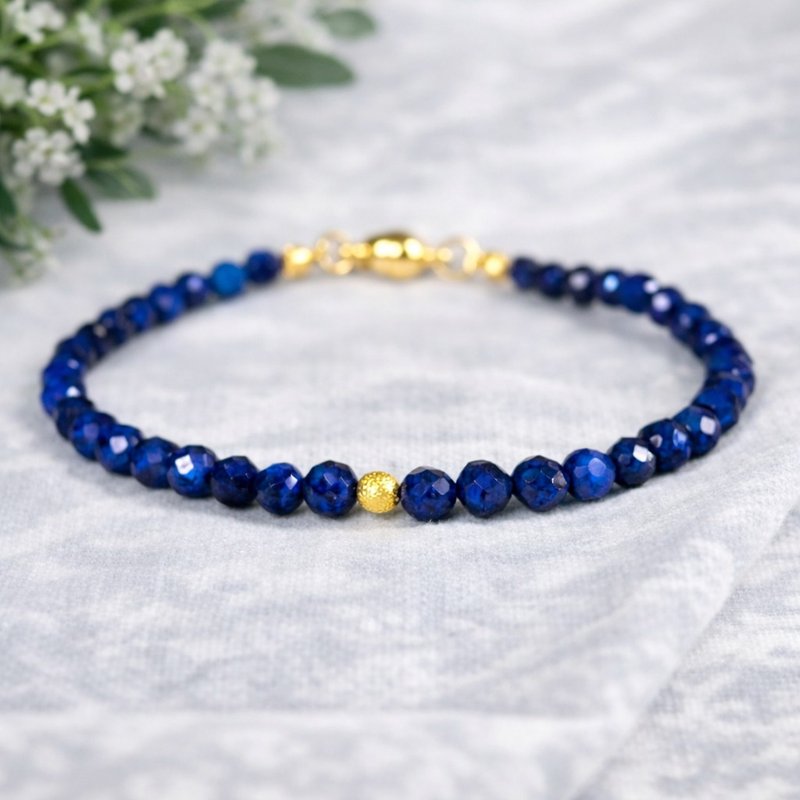【日本手作】高品质青金石手链 – 细致优雅设计 / 医疗级防敏材 - 手链/手环 - 宝石 蓝色