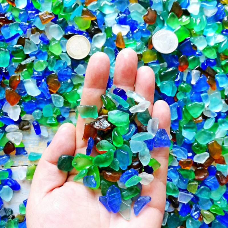 Tiny Sea glass bulk for decor.Beach glass bulk. Real sea glass Craft quality - 陶艺 - 玻璃 多色
