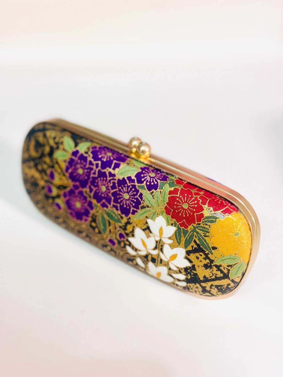 烫金黑花艺眼镜盒/笔盒/首饰盒 - 铅笔盒/笔袋 - 棉 多色