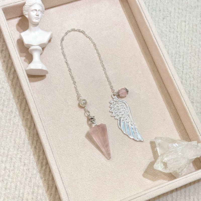 玫瑰神圣天使灵摆 HOLY ROSE ANGEL PENDULUM - 其他 - 水晶 粉红色