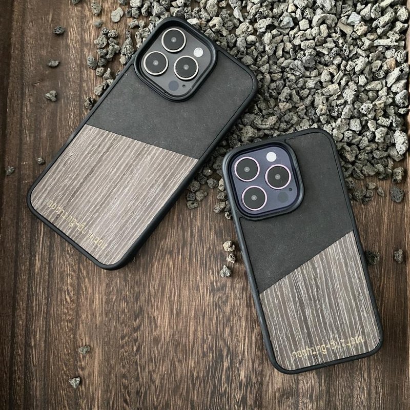 iPhone 14/ iPhone 14 Plus/ iPhone 14 Pro/ iPhone 14 Pro Max - 手机壳/手机套 - 木头 黑色