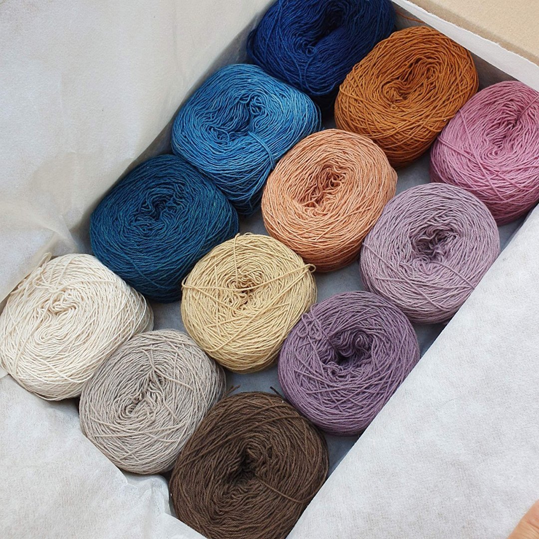Natural Dyed Cotton Yarn, Set of 12 colors - 编织/刺绣/羊毛毡/裁缝 - 棉 紫色