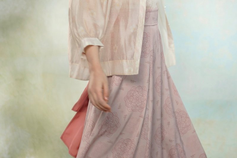 【长安春色】新中式复古/通勤半身裙 - 裙子 - 聚酯纤维 多色