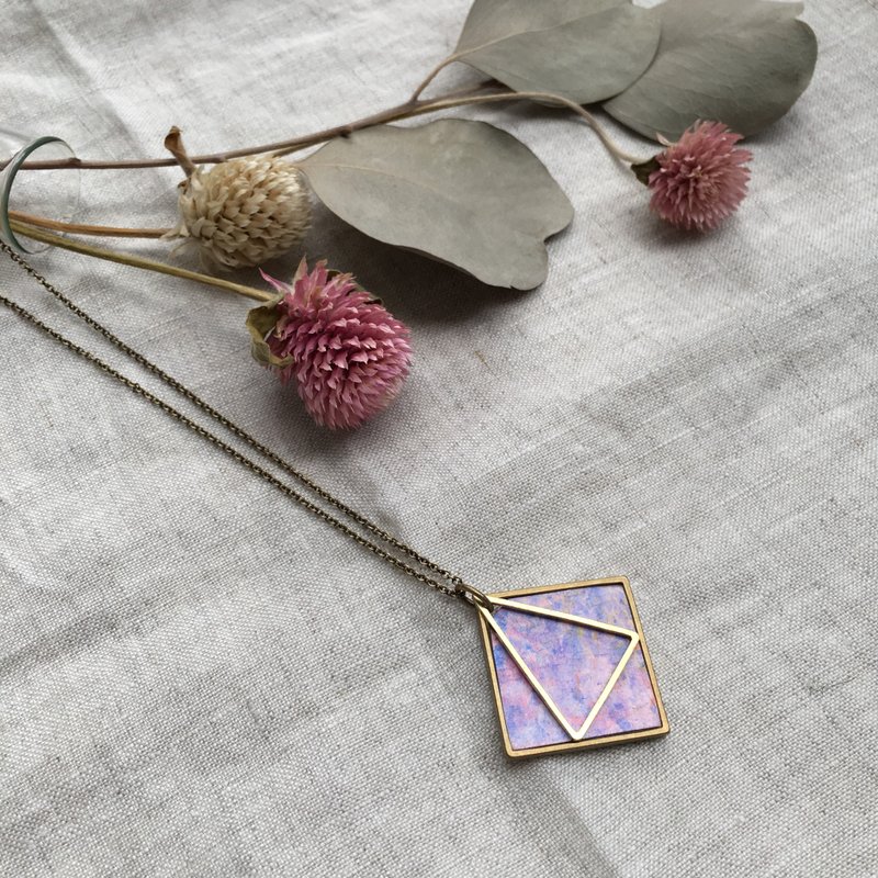 Frame - 彩色手染矿物纹皮革项链 - 项链 - 真皮 多色