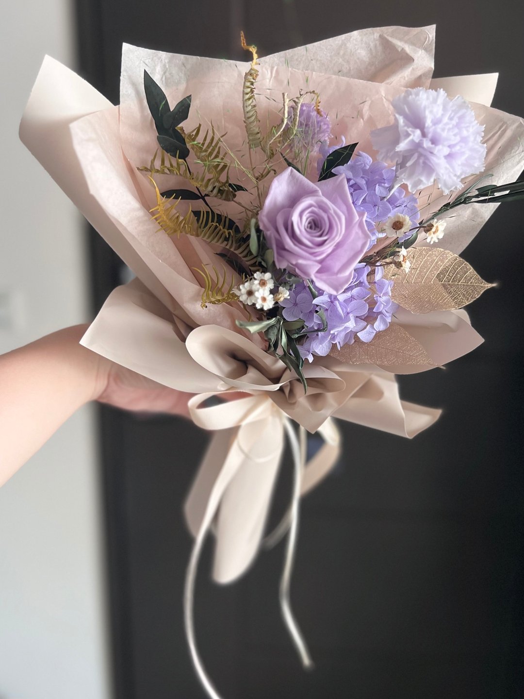 紫色系永生花束 紫色玫瑰 永生花 恒星花 永生花 不凋花 干燥花 - 干燥花/捧花 - 植物．花 紫色