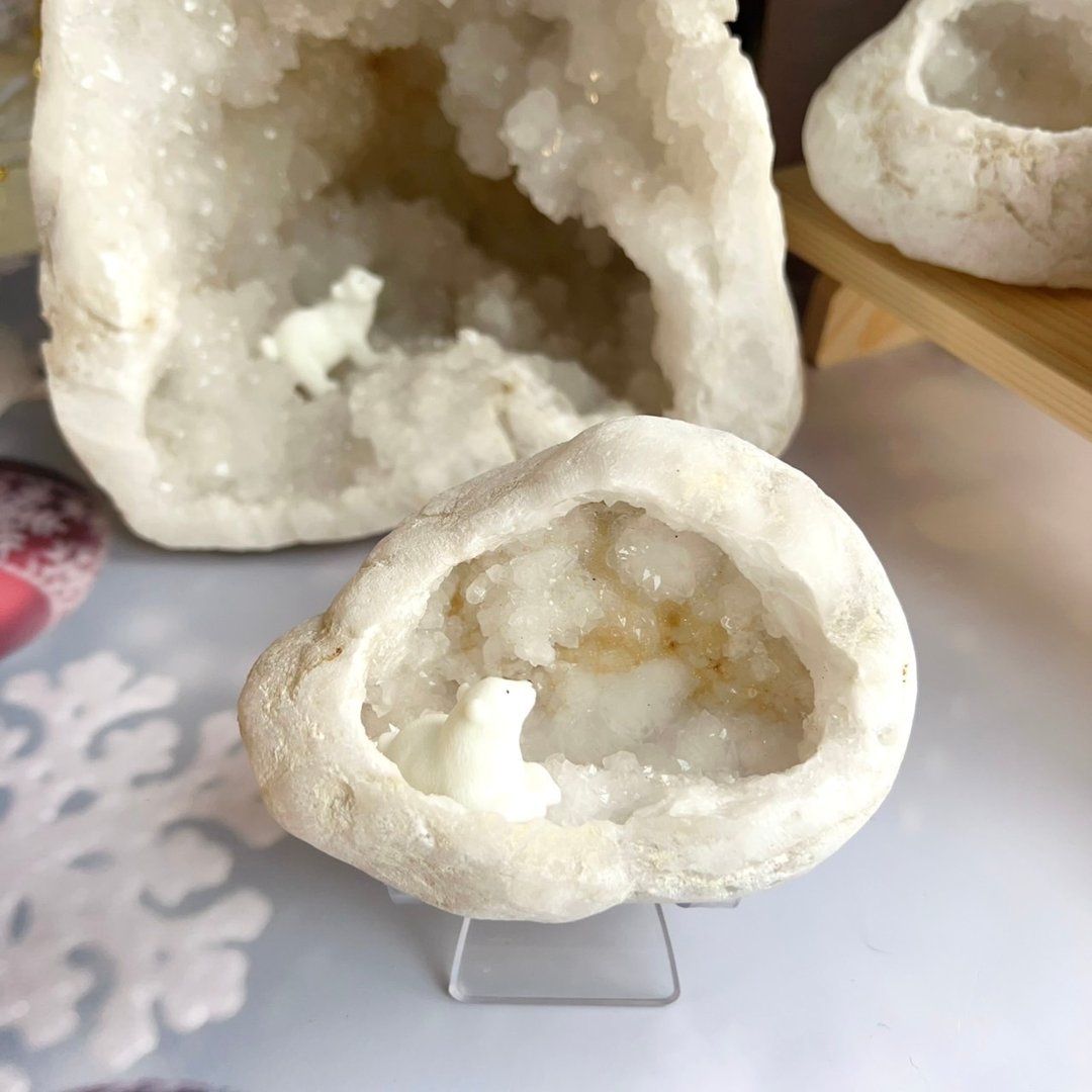 愿望天使~精品级摩洛哥白水晶晶洞(H)附底座(无灯座) - 摆饰 - 水晶 