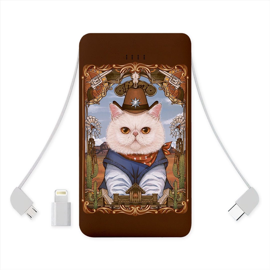 联名 CYY 牛仔很忙 行动电源10000mAh (轻巧/带线/快充) CYAA03 - 充电宝/传输线 - 其他金属 多色