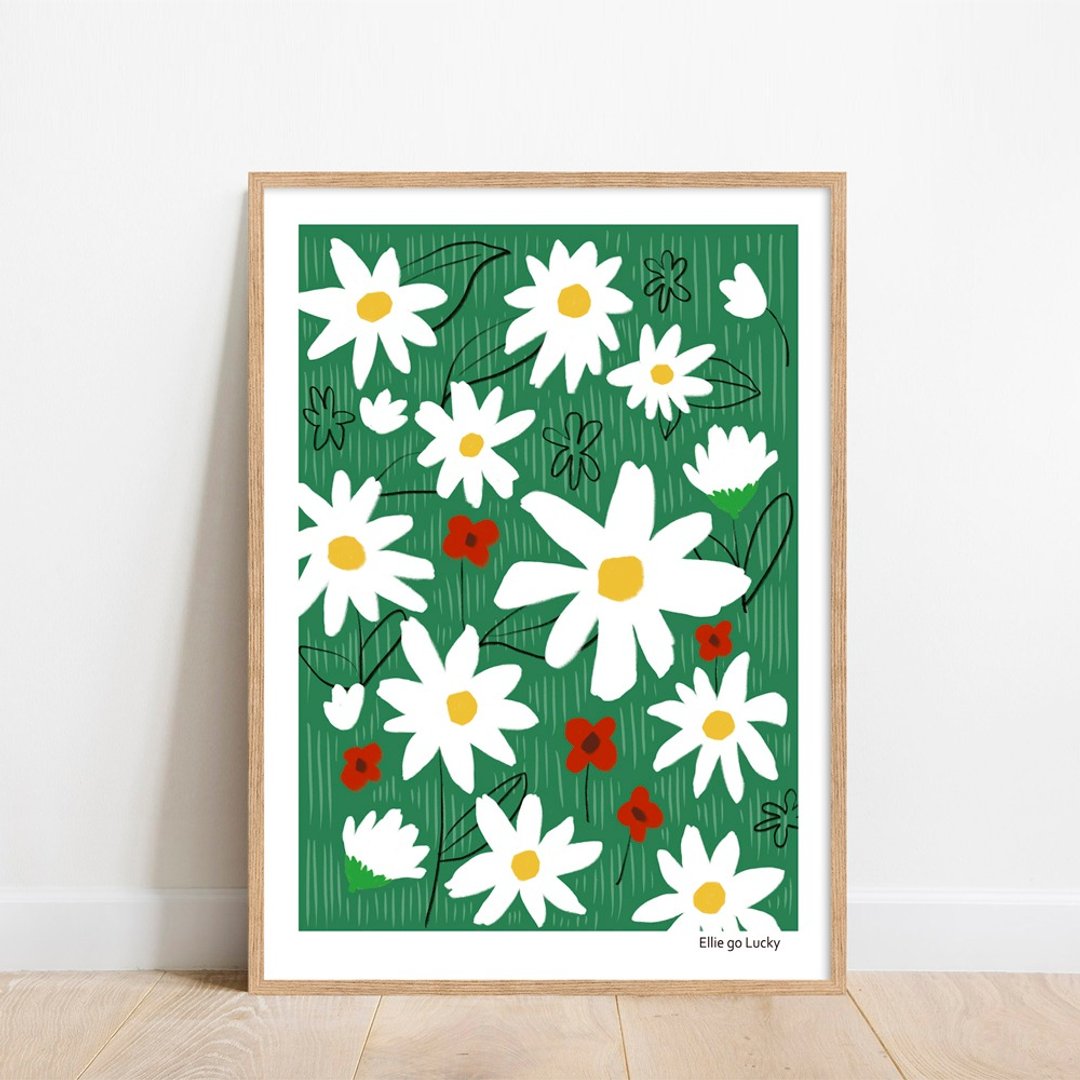 艺术印刷品/雏菊花/插画海报 A3 A2 - 海报/装饰画/版画 - 纸 绿色