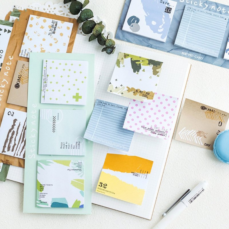 【小森林系列】拼贴多版便利贴 N次贴留言条便签本 8款入 - 便条纸/标签贴 - 纸 