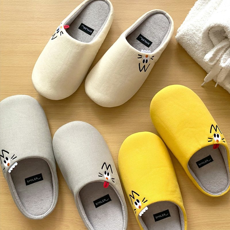 【Zippa】室内拖鞋 3 色 2 尺寸可选 - 室内拖鞋 - 棉．麻 白色