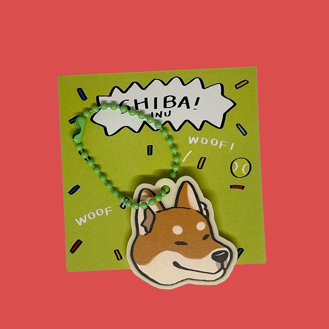 柴犬压克力 - 吊饰 - 压克力 咖啡色