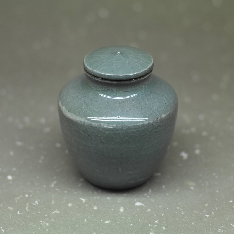 瓮型 青瓷釉 茶仓 手作陶艺 茶道具 - 茶具/茶杯 - 陶 