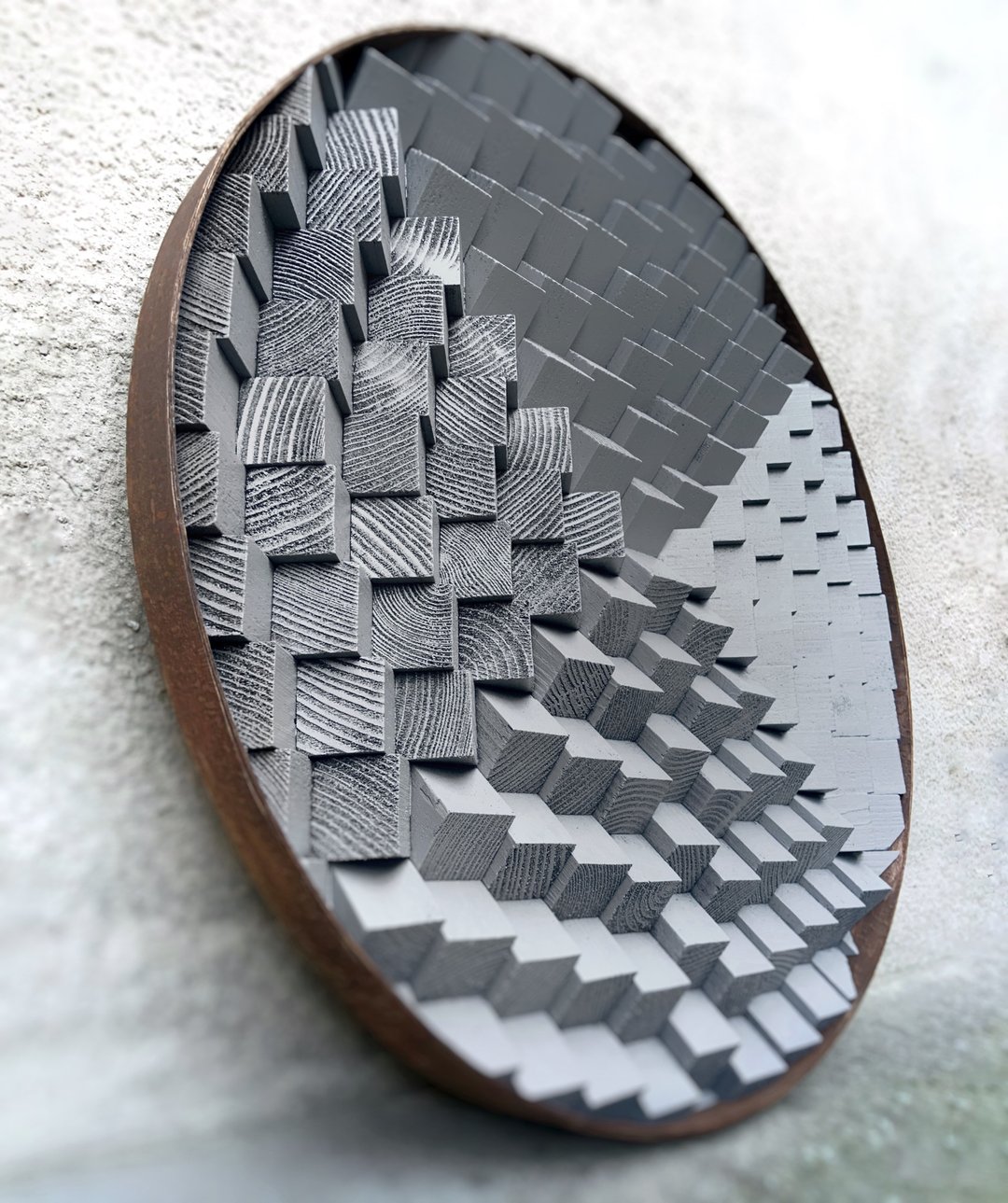 Round Wood Wall Art - Lihgt Gray - Home Office Decor - 3D Music Acoustic Panel - 墙贴/壁贴 - 木头 灰色