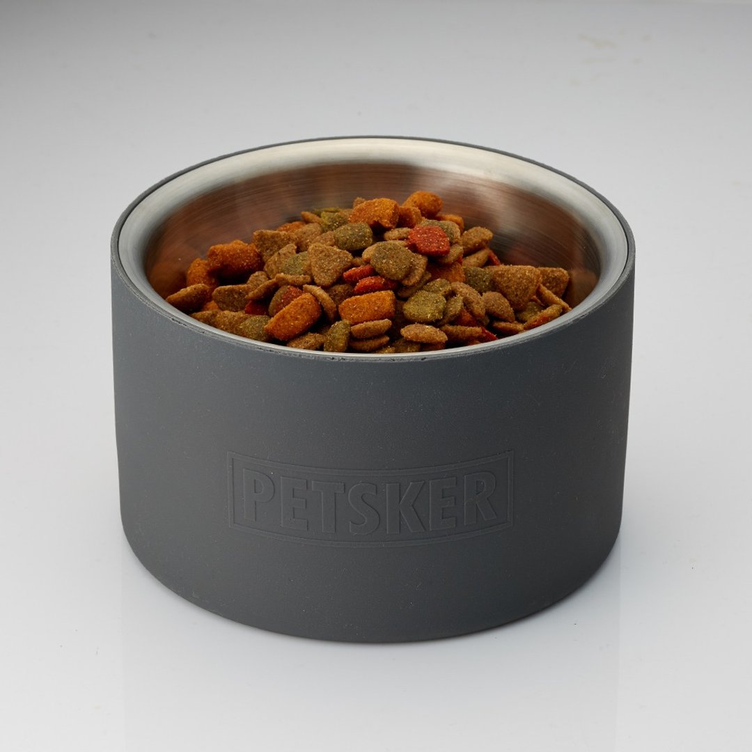 猫狗专用-有高度不锈钢水碗、食物碗 (两种尺寸可选) - 碗/碗架 - 不锈钢 灰色