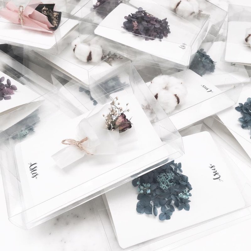 花儿说西洋书法不凋干燥花卡 - 卡片/明信片 - 纸 白色