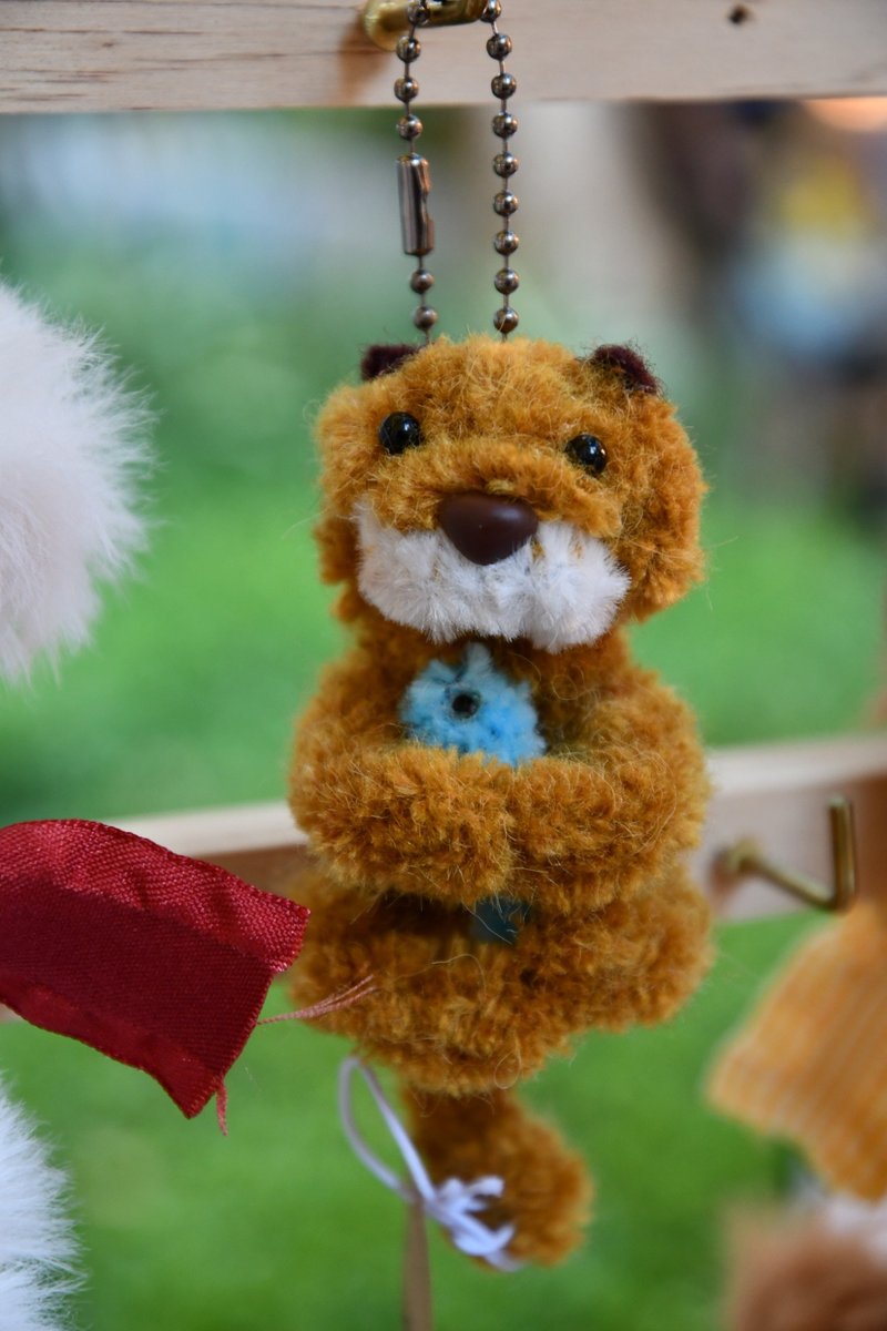 欧亚水獭捕鱼吃9cm-毛根扭扭棒手作/娃娃宠物 - 玩偶/公仔 - 其他材质 咖啡色