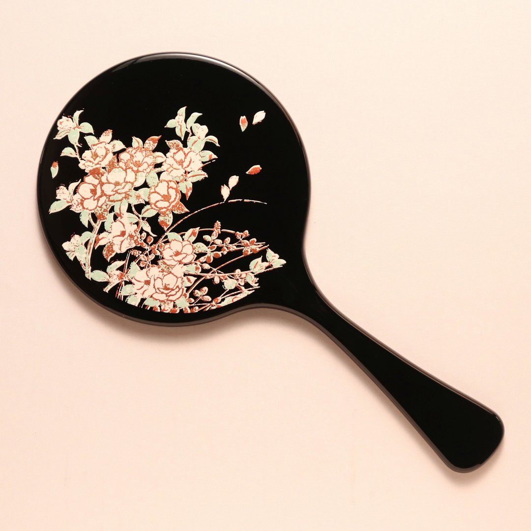 莳绘手镜 (大) 高盛莳绘 椿 山中漆器 - 彩妆刷具/镜子/梳子 - 其他材质 