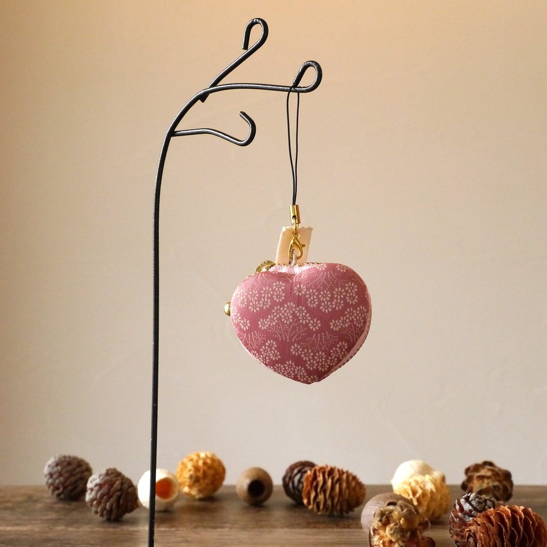 Kimono Macaron Case Heart Shaped - 零钱包 - 棉 粉红色