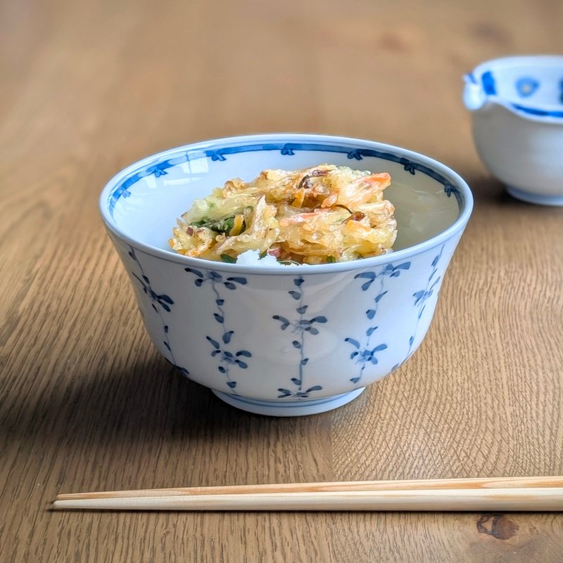 小花卉纹槌碗 - 碗 - 陶 白色