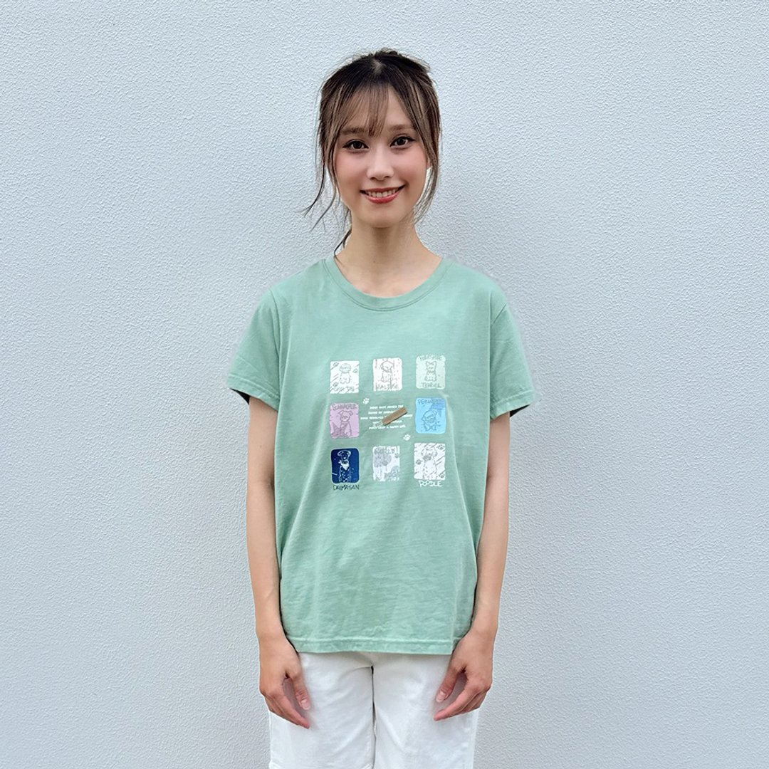 Hana Mokuba 小狗九宫格印花圆领上衣 - 女装上衣 - 其他材质 