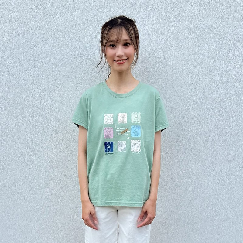 Hana Mokuba 小狗九宫格印花圆领上衣 - 女装上衣 - 其他材质 