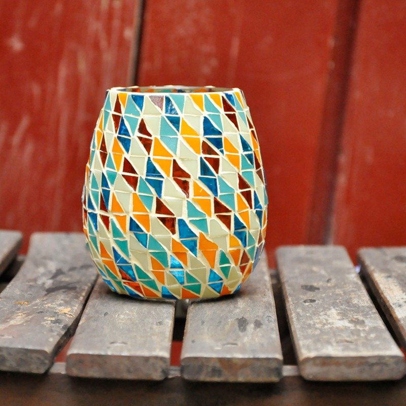 生灵/菱粼/手工玻璃马赛克烛台 笔筒 小花器 家居装饰 礼物 独家 - 摆饰 - 玻璃 