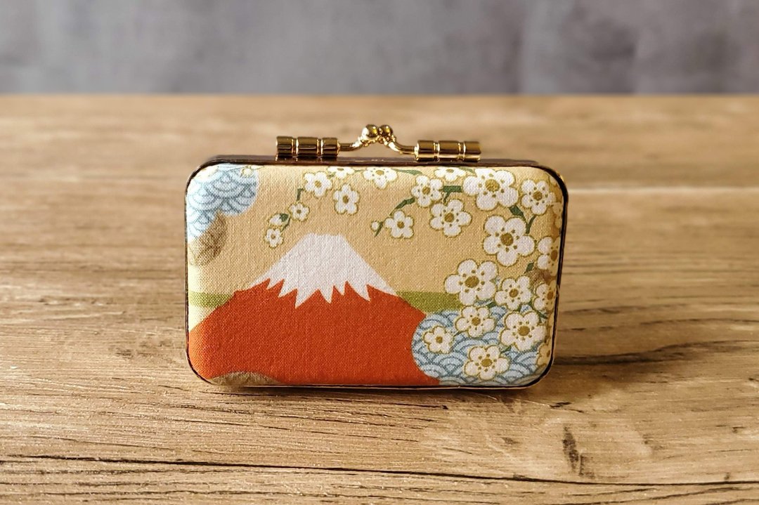 日本富士山  日本泡泡布  大小章 对章盒 结婚礼物 双章 - 收纳用品 - 其他金属 